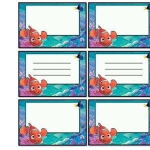 Etiquetas Escolares de Buscando a Nemo